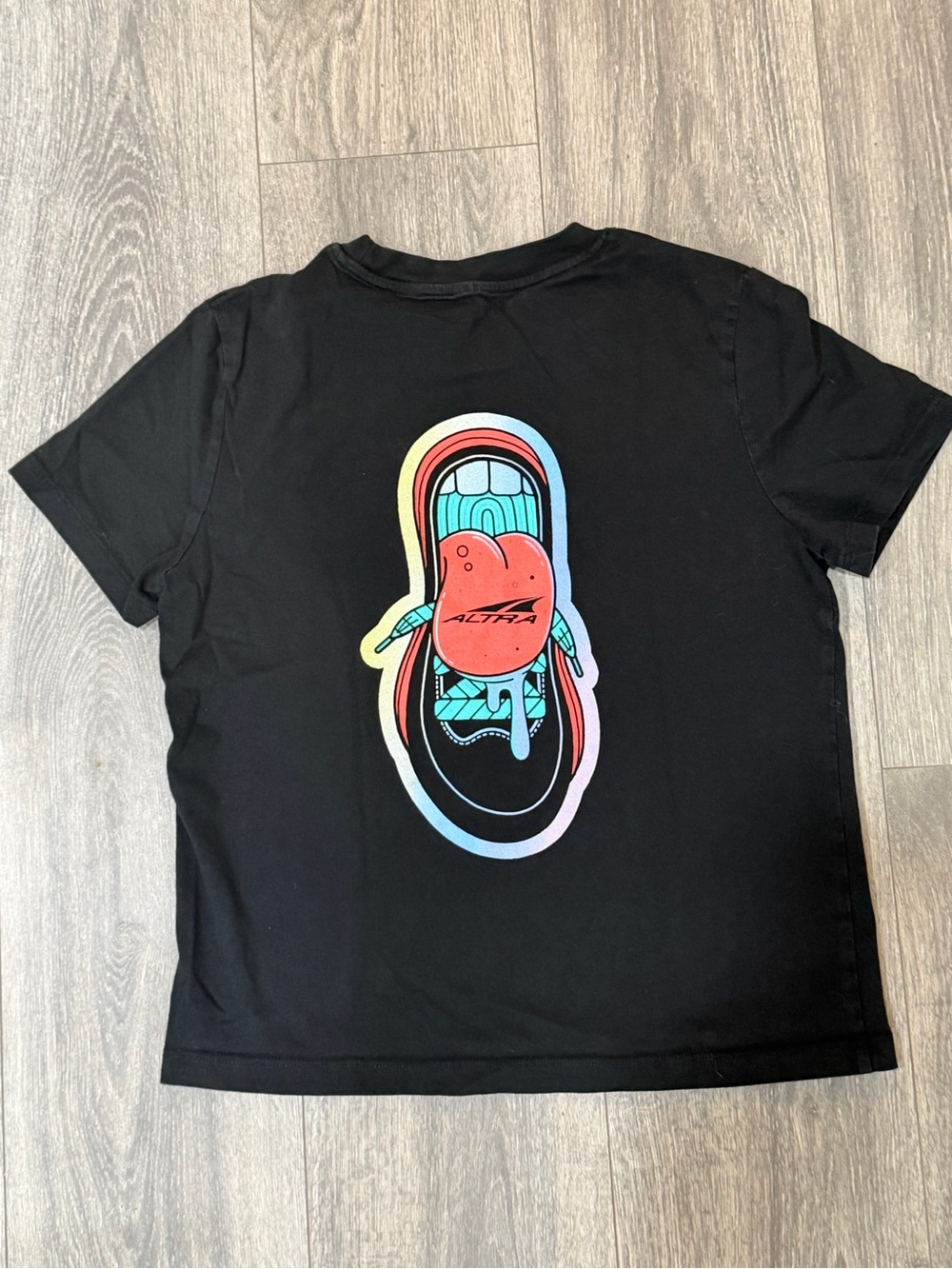Altra Running Black Crewneck Tee Dopamine Dealer Small - Picture 4 of 5